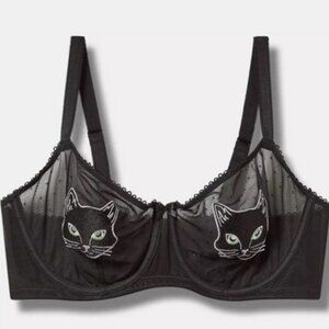 Swiss Dot Kitty Cat Lace Balconette 46C (Like a D)